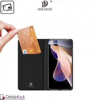 Dux Ducis dirbtinės odos viršelis - juodas (Xiaomi Redmi Note 11 Pro/11 Pro Plus)